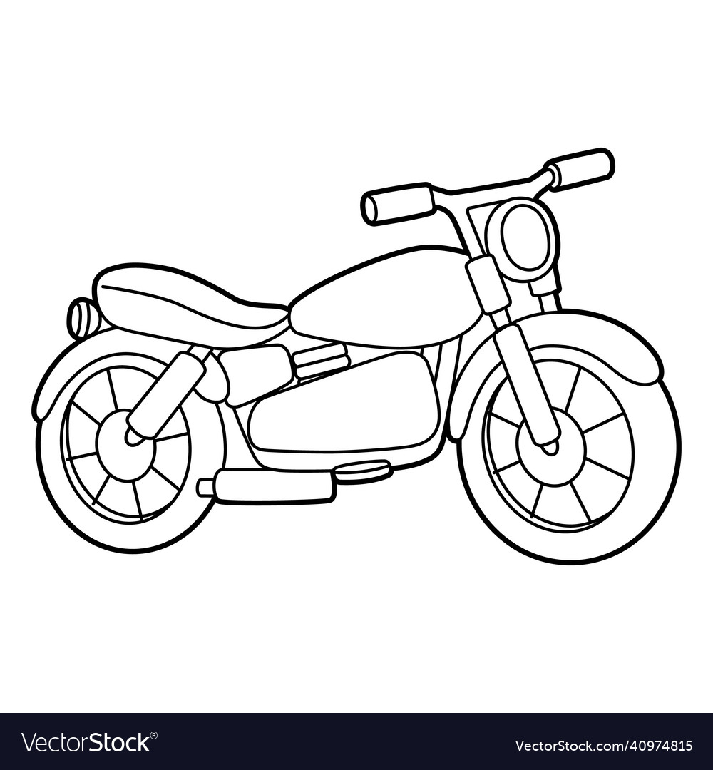 Motorcycle coloring page isolated for kids vector image