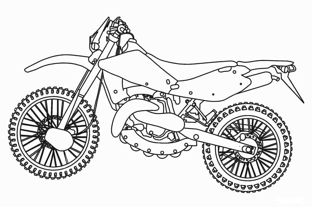 Forceful motorcycle coloring page