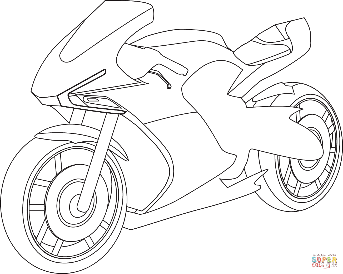 Sport bike coloring page free printable coloring pages