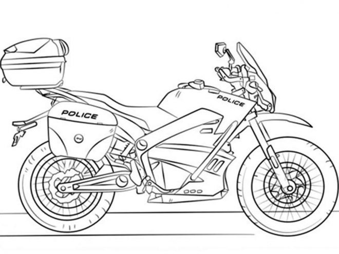 Free easy to print motorcycle coloring pages