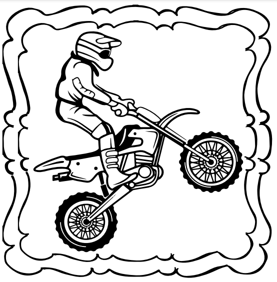 Motorcycles coloring book for kids made by teachers