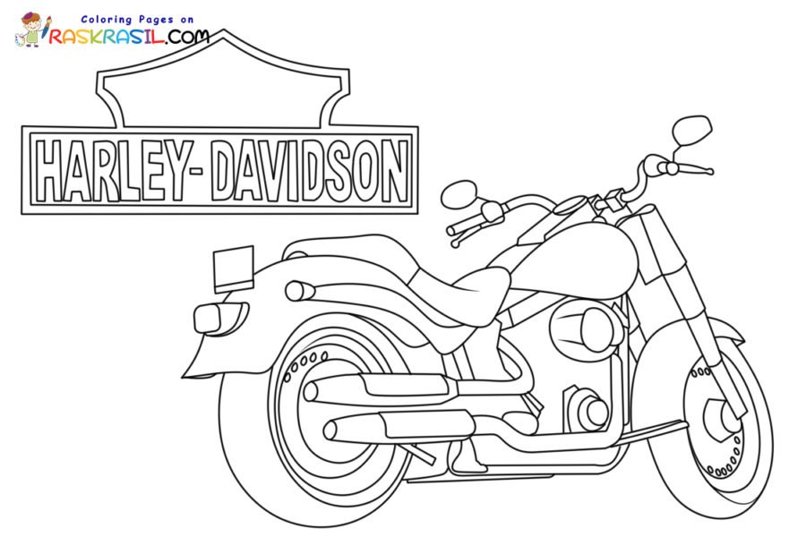 Harley davidson coloring pages printable for free download