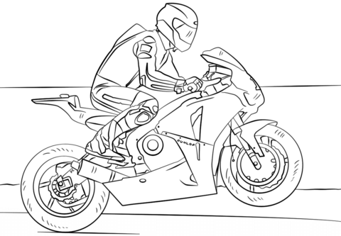 Racing motorcycle coloring page free printable coloring pages