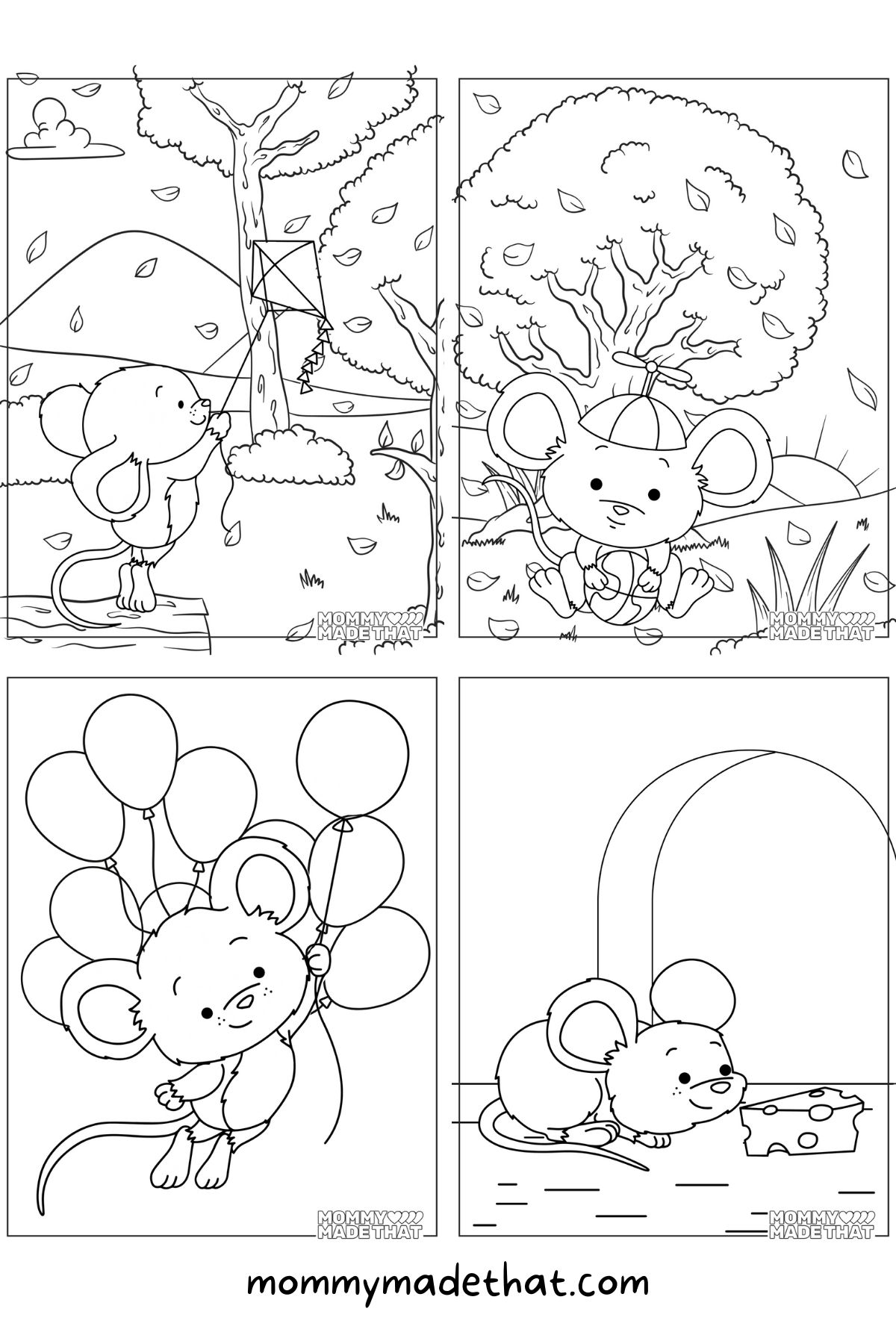 Adorable mouse coloring pages free printables