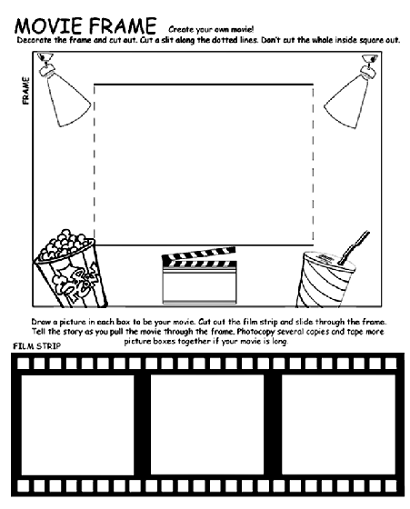 Movie frame coloring page