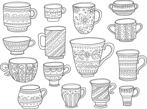 Coffee cup coloring page