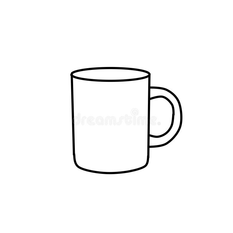 Mug coloring page for kids or toddler stock illustration