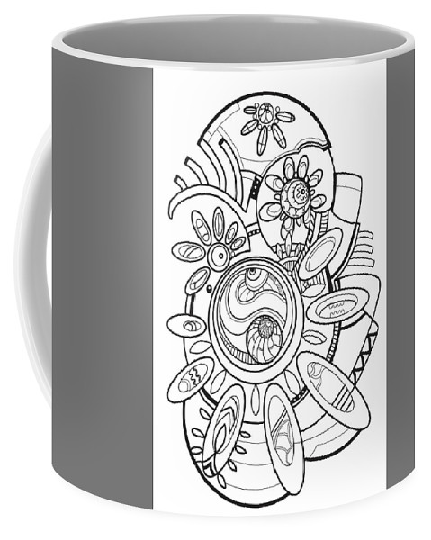 Illustration printable coloring pages for adults coffee mug by olha zolotnyk