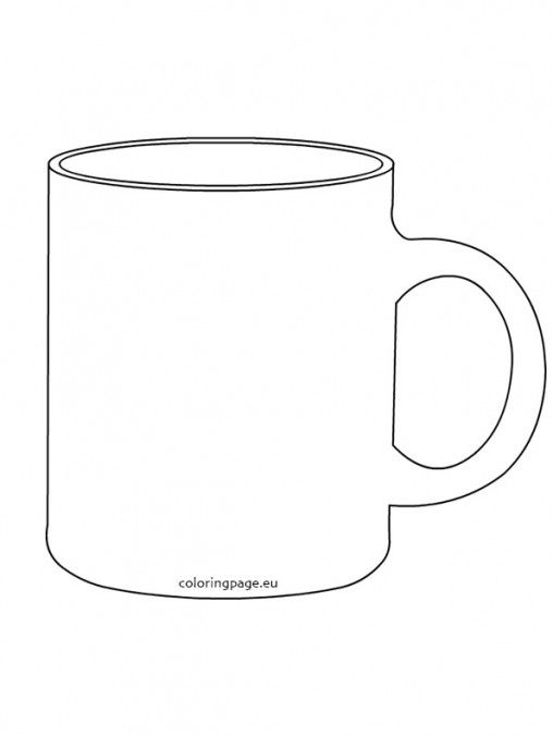 Coloring page mug drawing mugs paper crafts diy kids