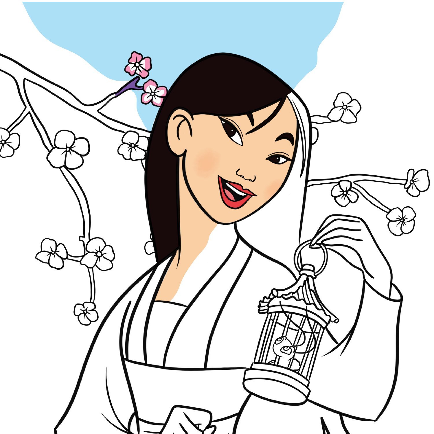 Mulan coloring page free printable