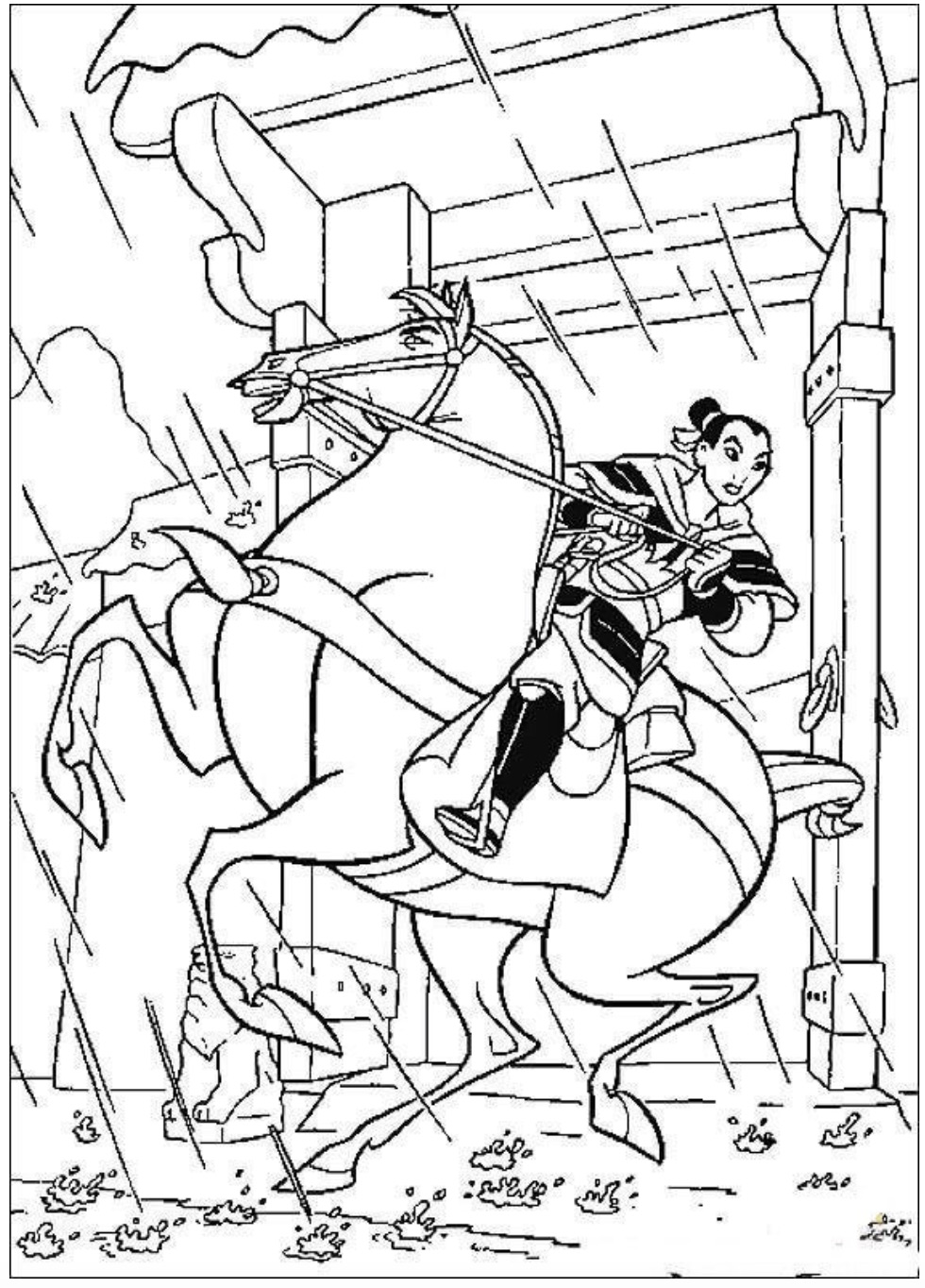 Mulan coloring page