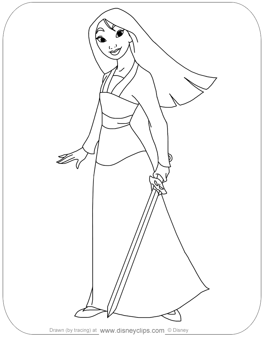 Free printable mulan coloring pages