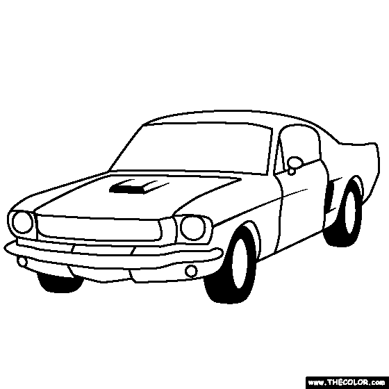 Shelby gt ustang uscle car coloring page