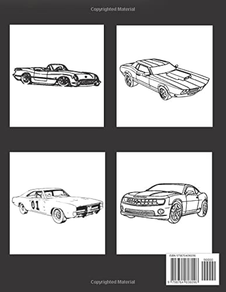 Muscle cars coloring book for kids greatest classic modern muscle cars for all ages car funny books