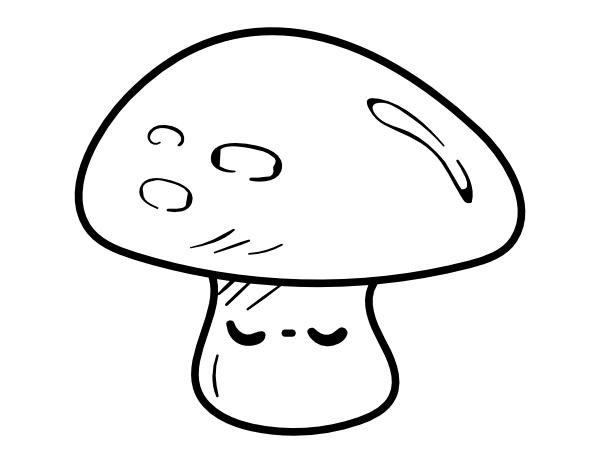 Printable kawaii mushroom coloring page