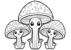 Mushroom coloring for kids