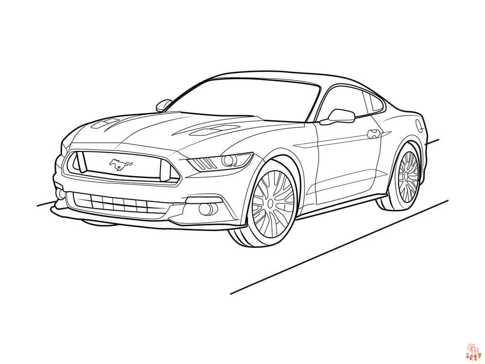 Mustang car coloring pages free printable and easy to color