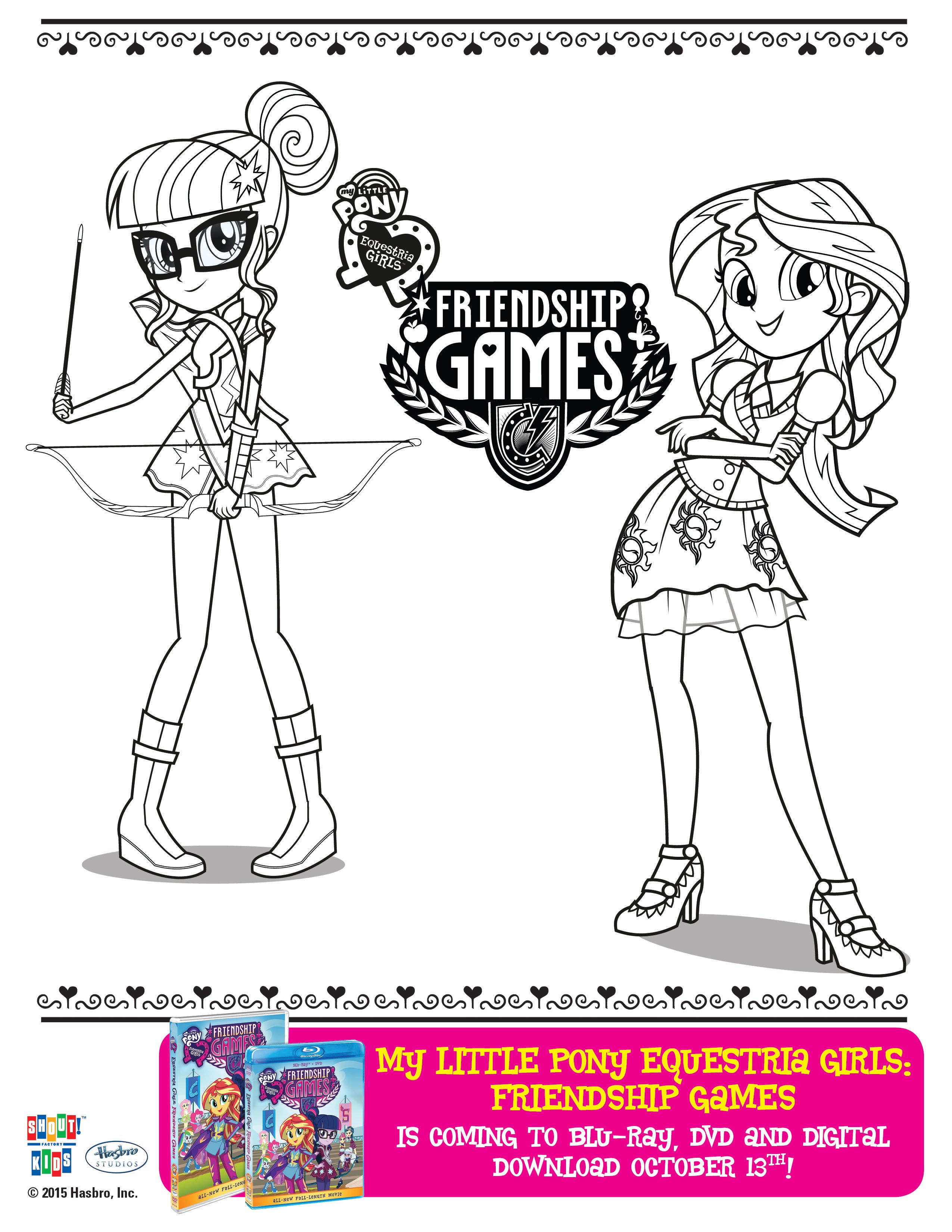 My little pony equestria girls friendship games coloring sheets shout factory