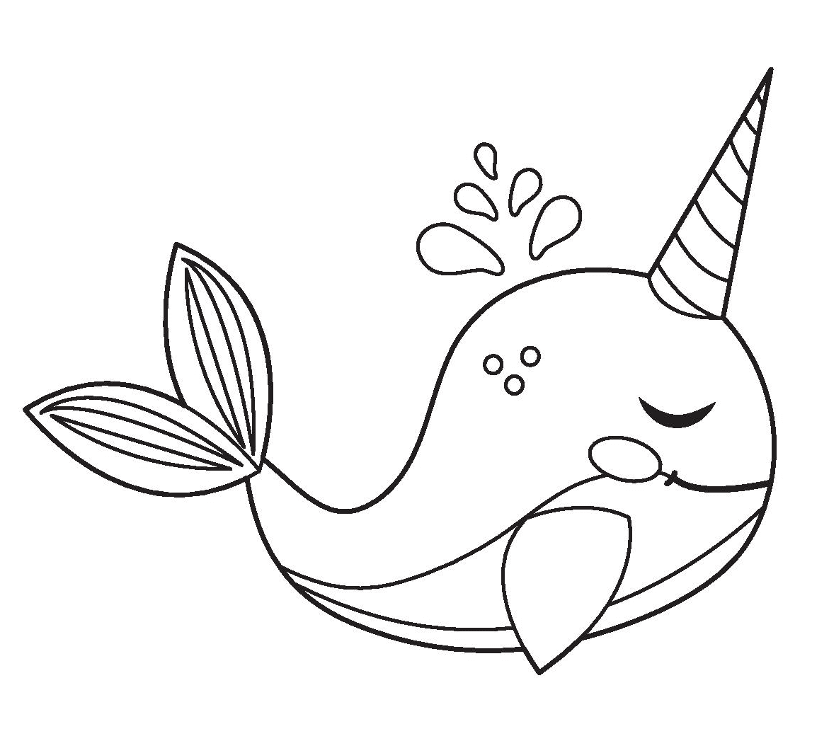 Narwhal coloring pages printable for free download