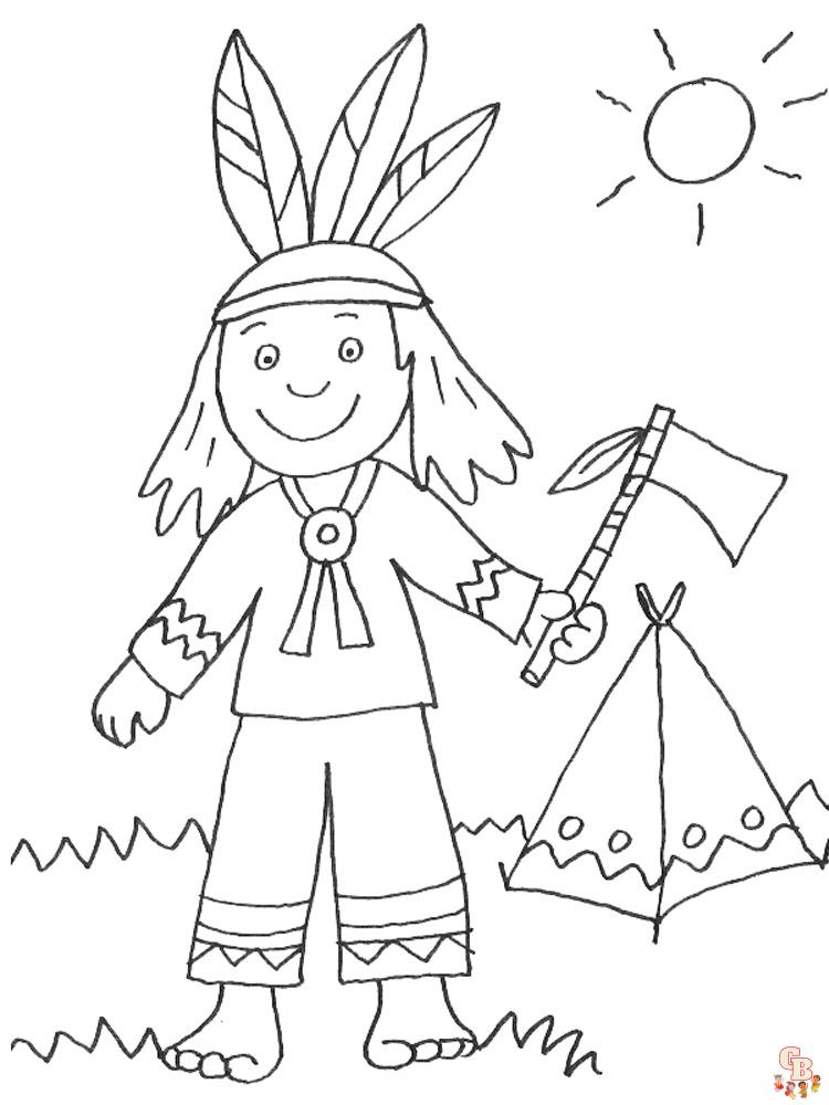 Free printable native american coloring pages for kids