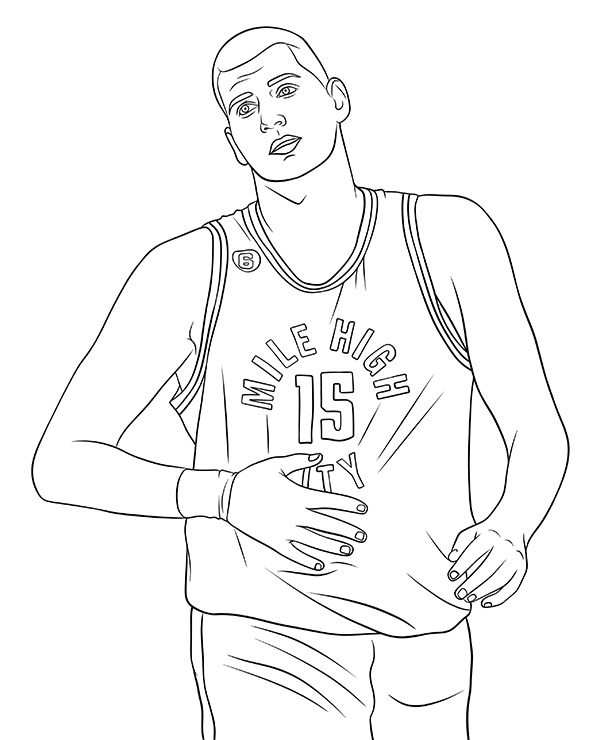 Nikola jokic coloring page nba