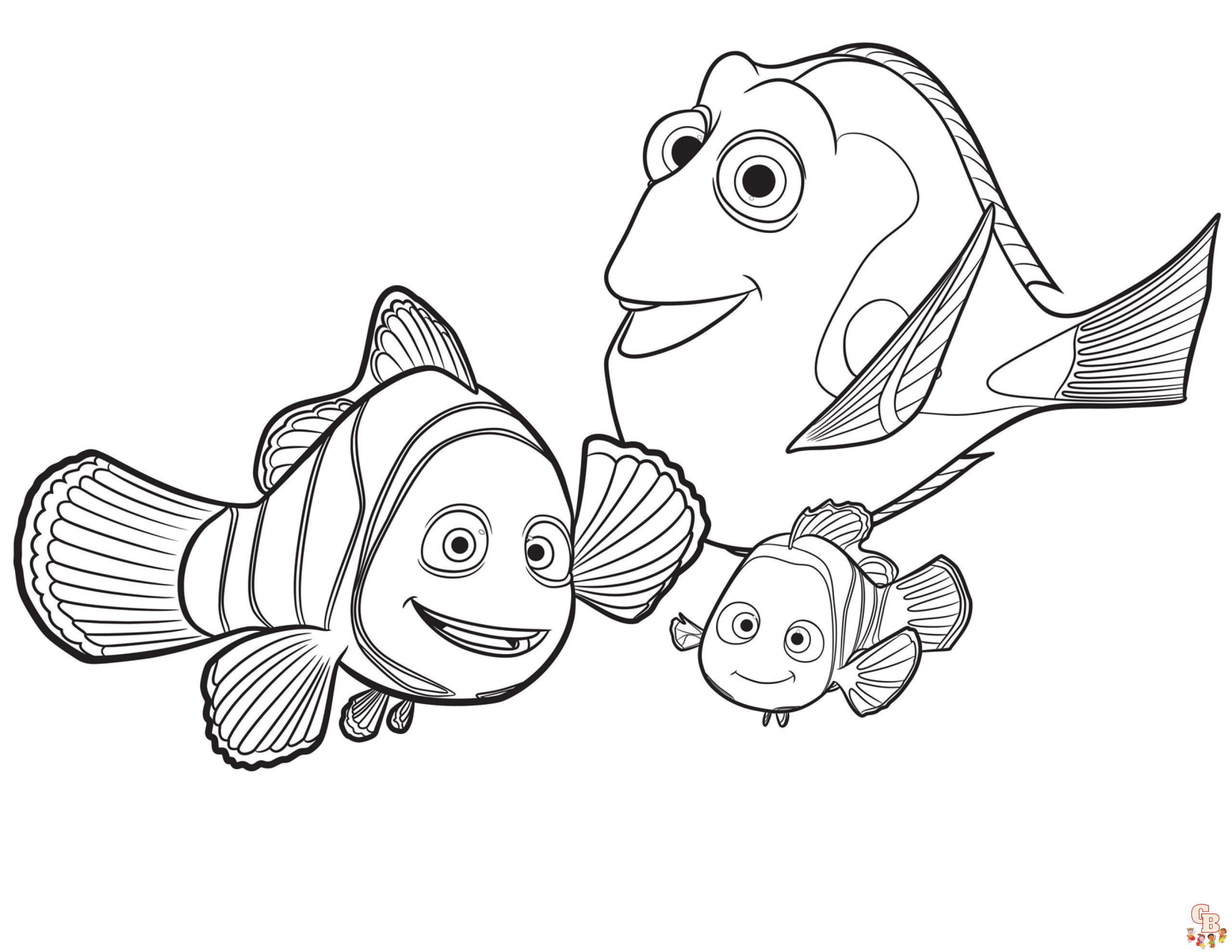 Printable finding nemo coloring pages for kids