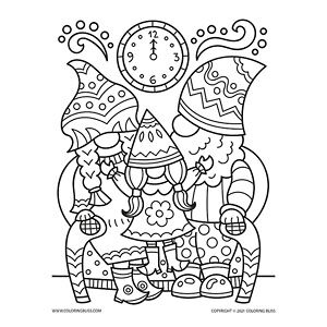 New years coloring pages for grownups