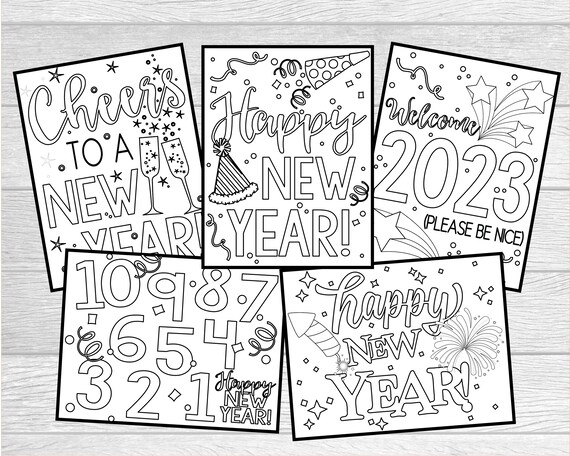 Printable new years eve coloring pages for kids or