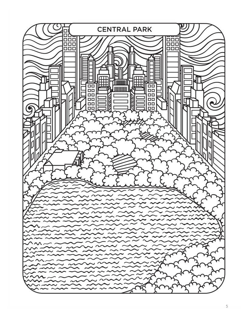 New york bucket list coloring book