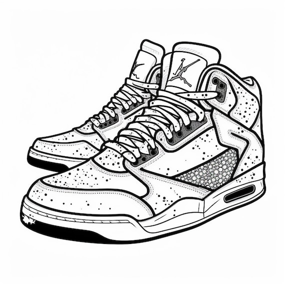 Printable coloring pages of sneakers for shoe lovers nike adidas converse and more