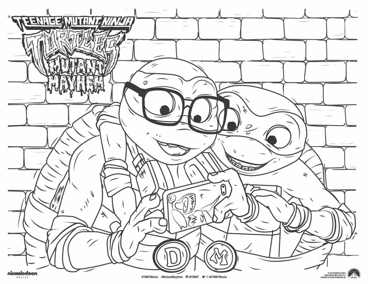 Tmnt donatello mikey coloring page