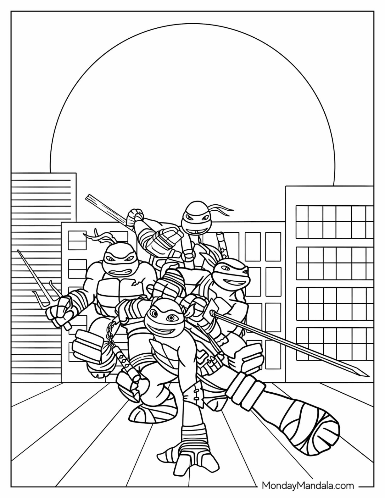 Ninja turtles coloring pages free pdf printables