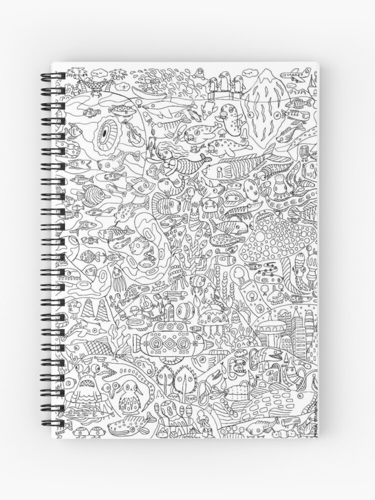 Adult coloring page spiral notebook by yuna