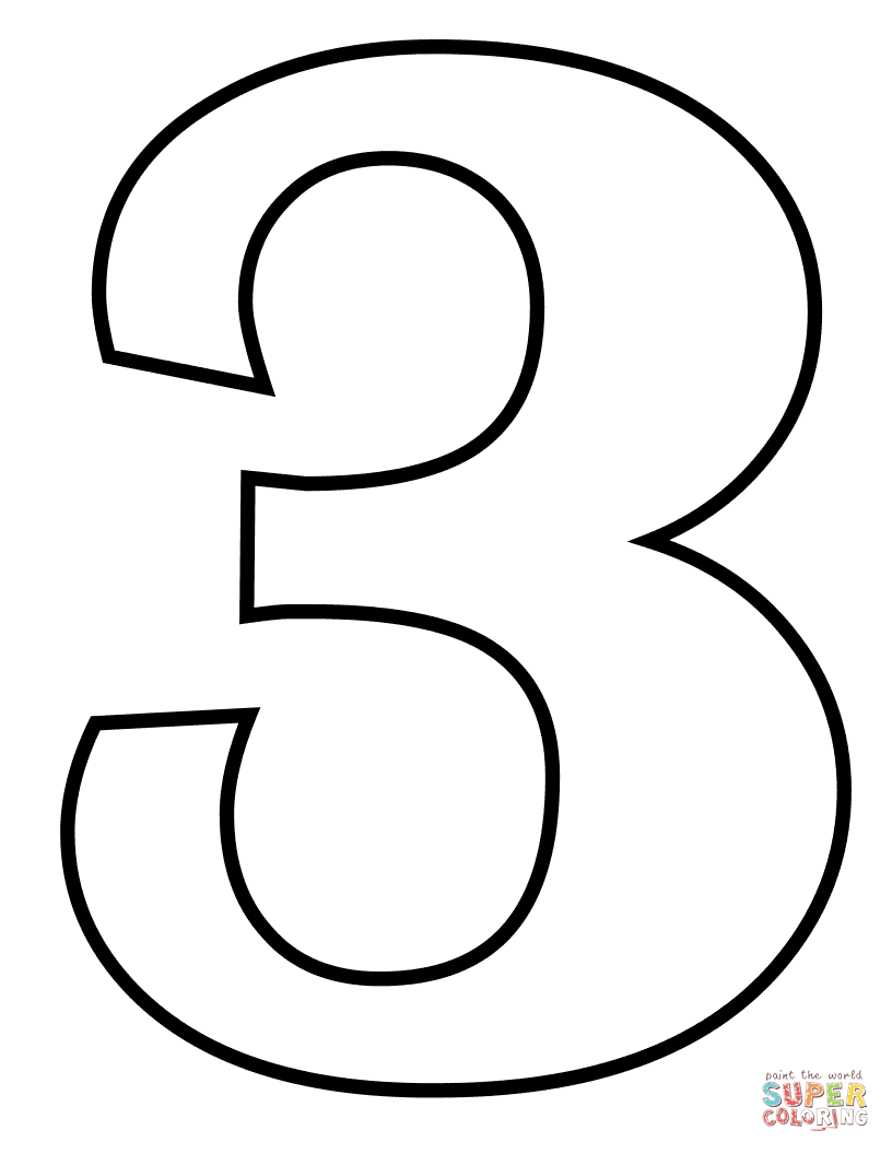 Number coloring page free printable coloring pages