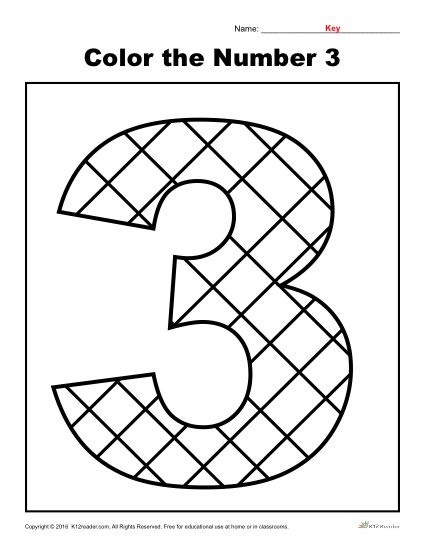 Color the number preschool number worksheet