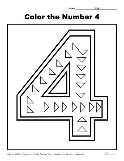 Color the number preschool number worksheet