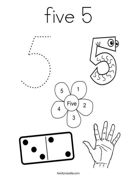Five coloring page