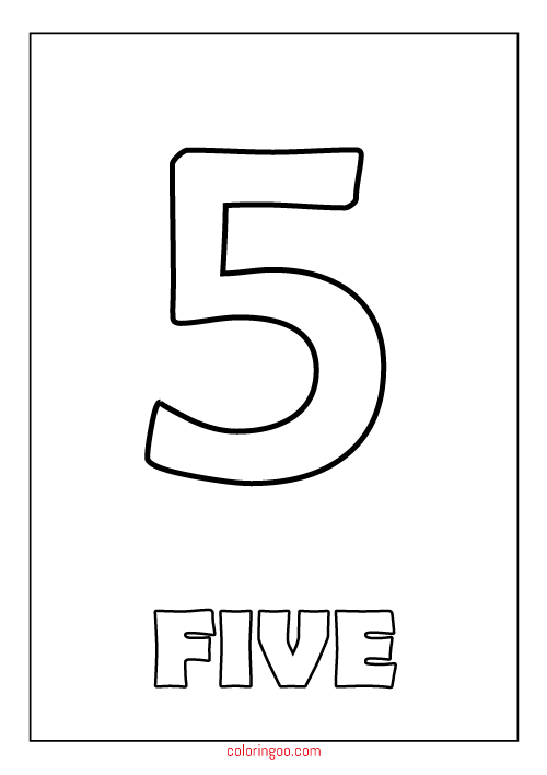 Printable number five coloring page pdf for kids printable numbers numbers for kids numbers preschool