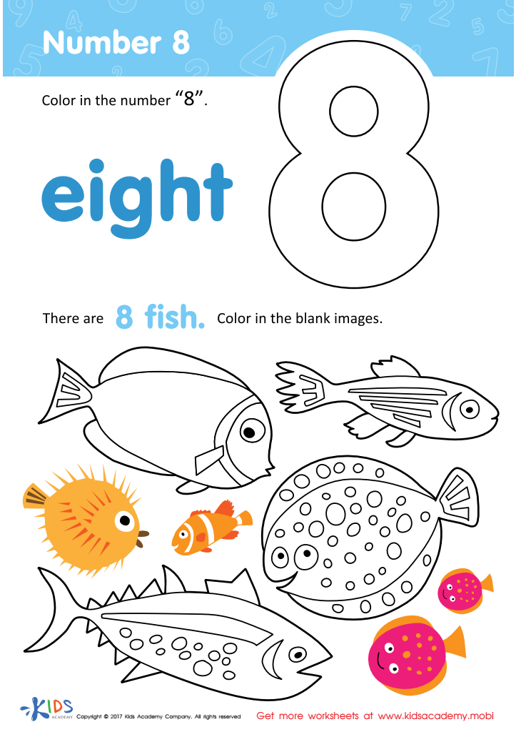 Number coloring page free printable number worksheet