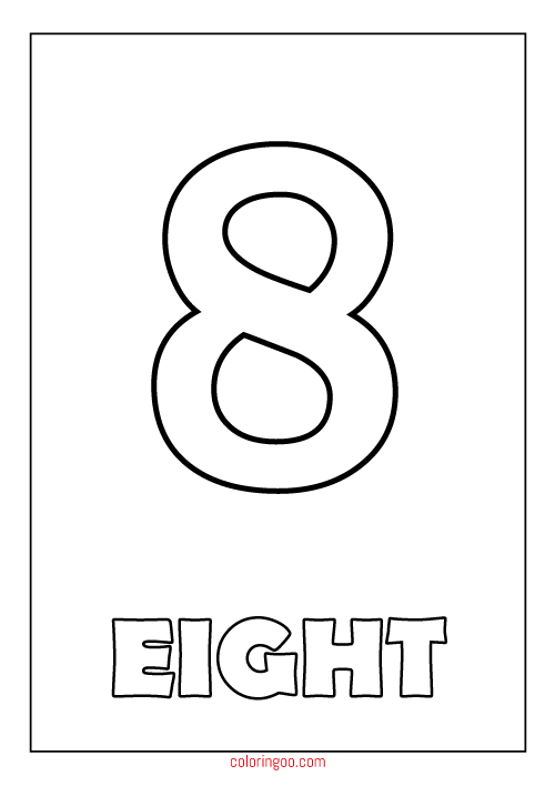 Printable number eight coloring page pdf for kids printable numbers coloring pages numbers