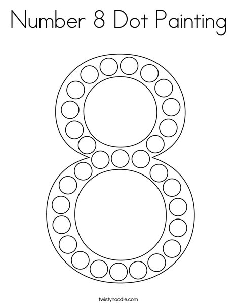 Number dot painting coloring page