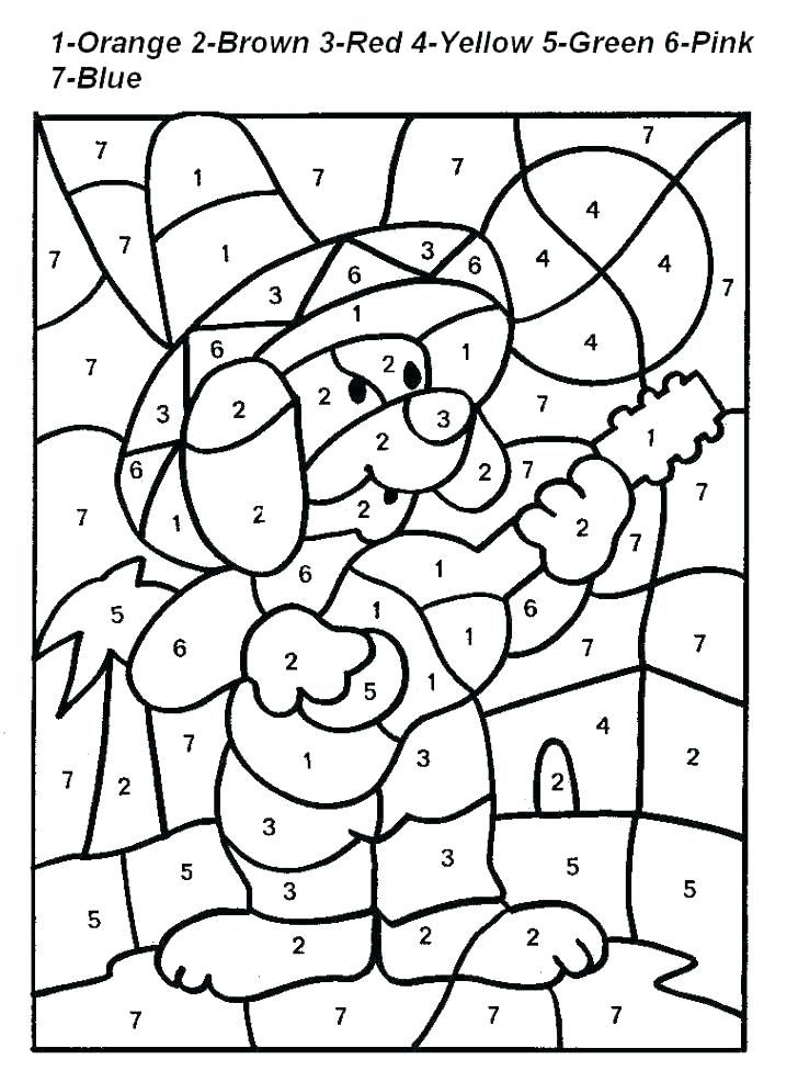 Easy color by number for preschool and kindergarten coloring worksheets for kindergarten addition coloring worksheet color by number printable