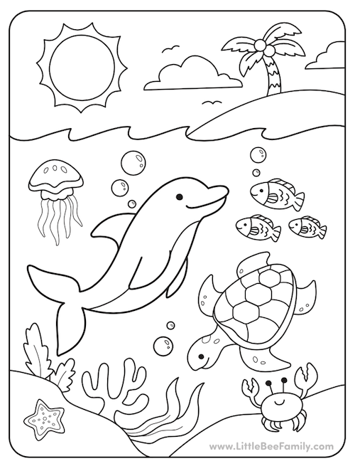 Ocean coloring page