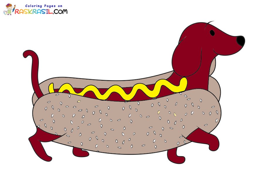 Hot dog coloring by wisteriaflow on