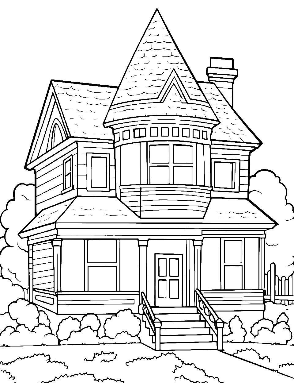 Free house coloring pages for kids printable sheets