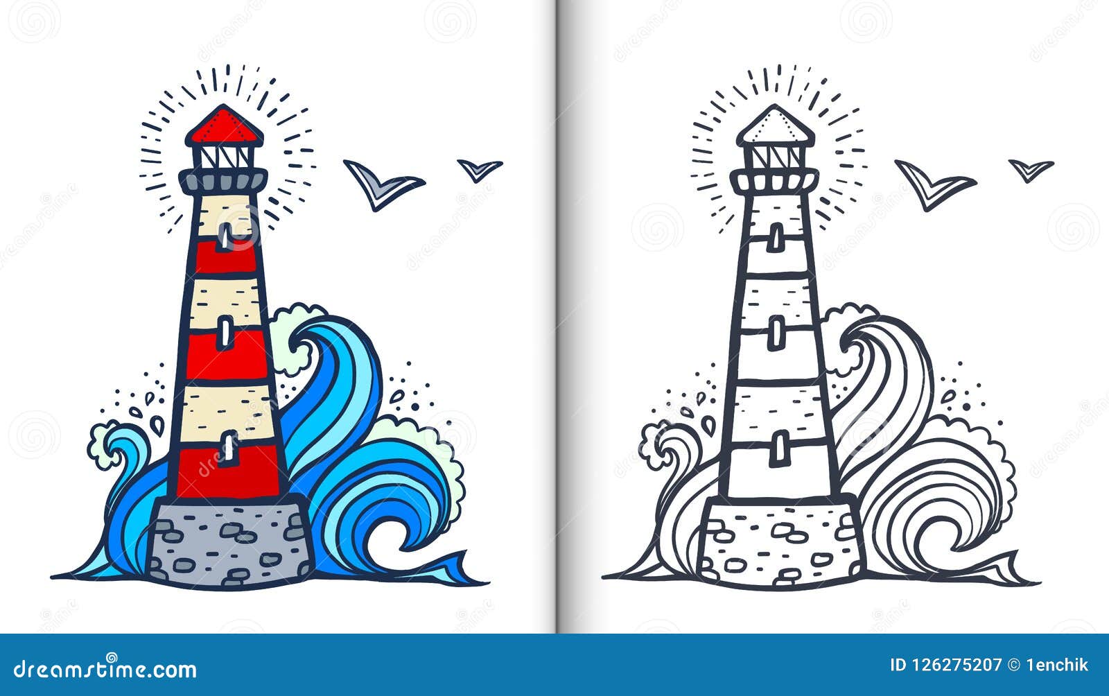 Lighthouse coloring page stock illustrations â lighthouse coloring page stock illustrations vectors clipart