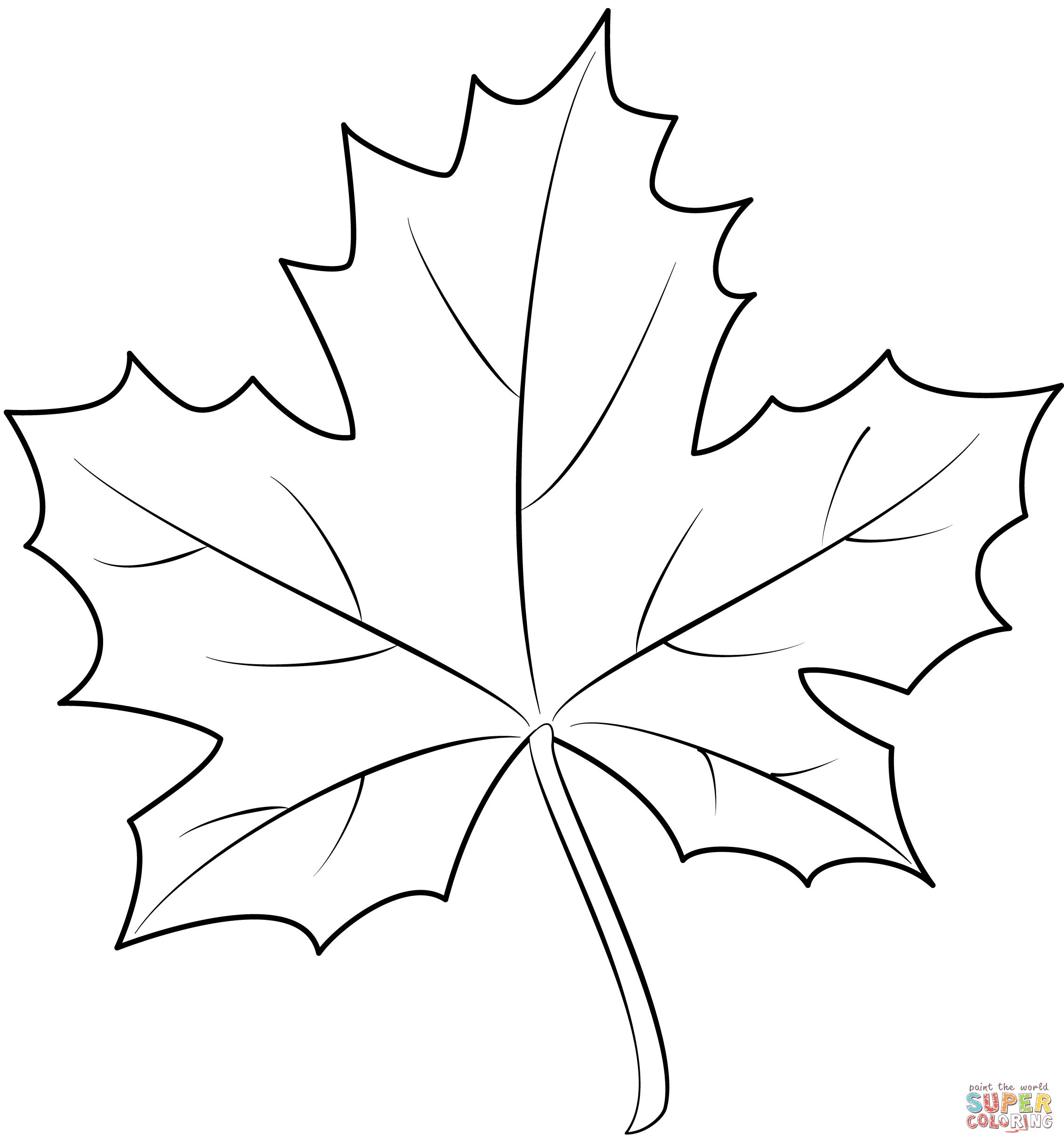 Maple leaf coloring page free printable coloring pages