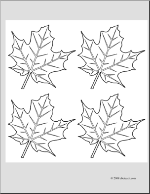 Clip art maple leaves coloring page i