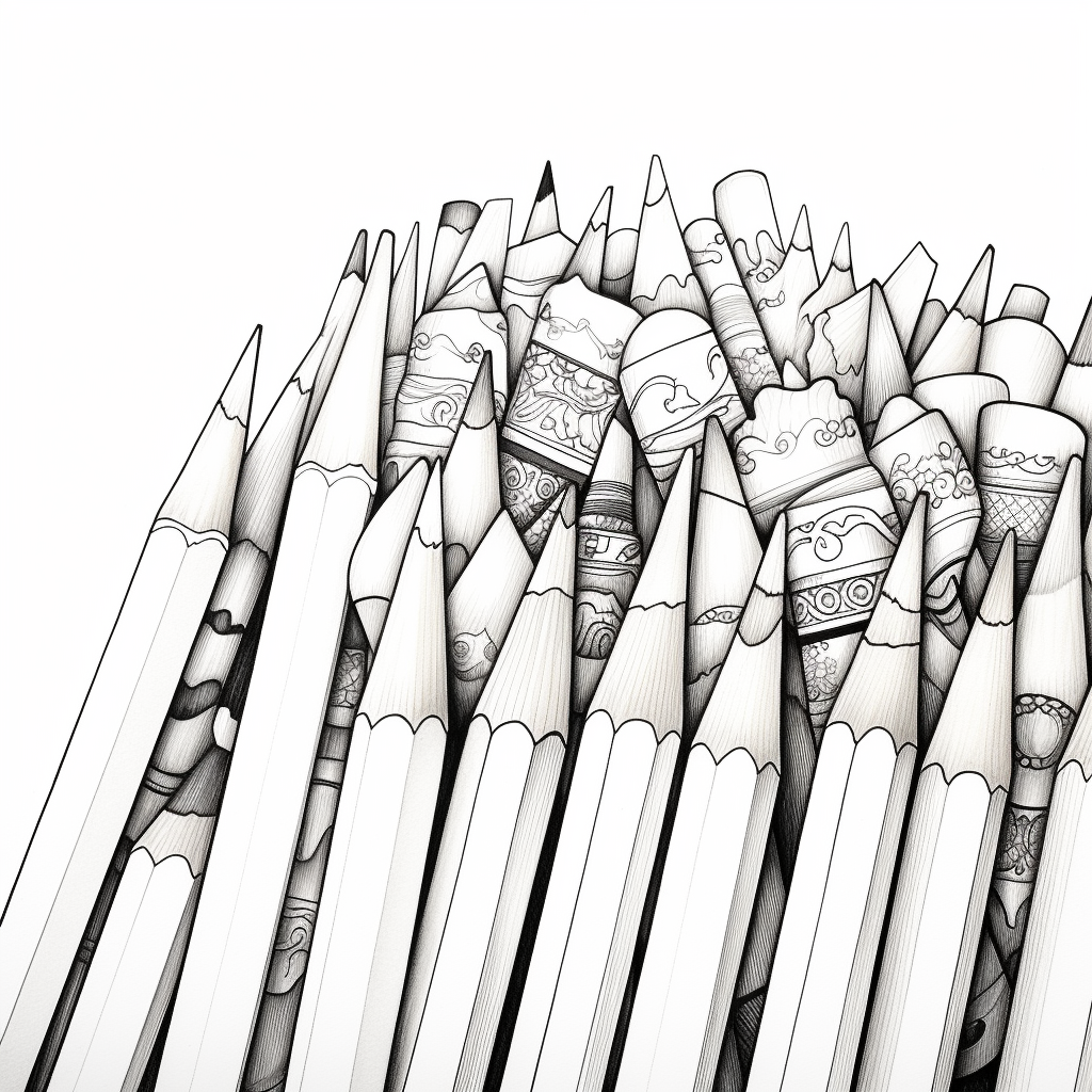 Pencils coloring page