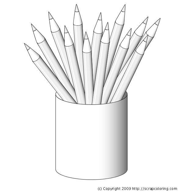 Pencils coloring page